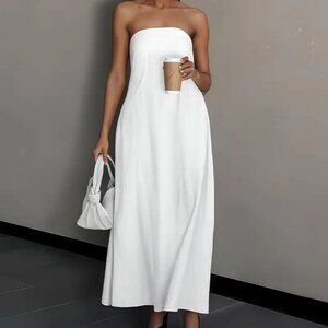 Linen Wrap Dress Backless Sleeveless Beach Maxi Dress